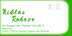 miklos rohrer business card